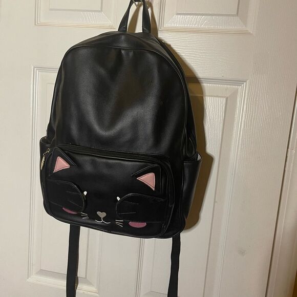 Betsey Johnson synthetic Black Cat Face pick a boo Medium Backpack. main image 9